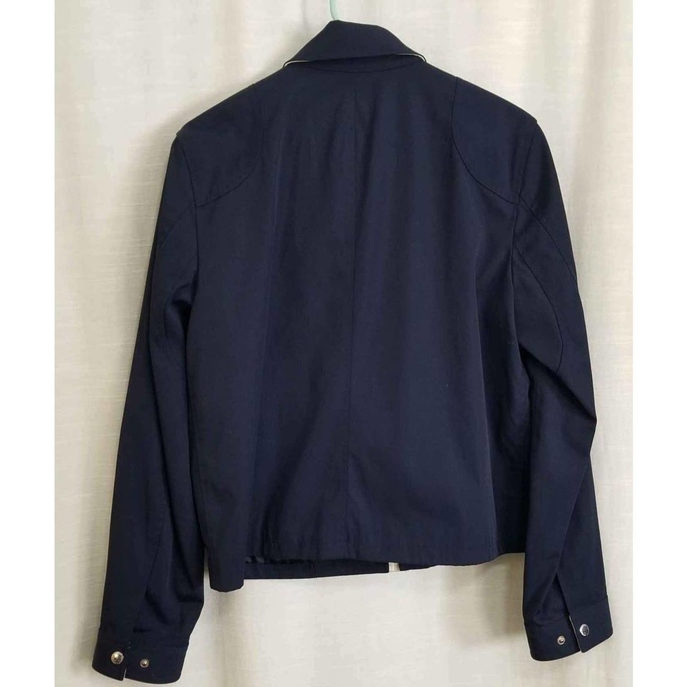 New! Lauren Ralph Lauren Navy Nylon Silver Clasp Jacket Size Large. - Picture 5 of 7